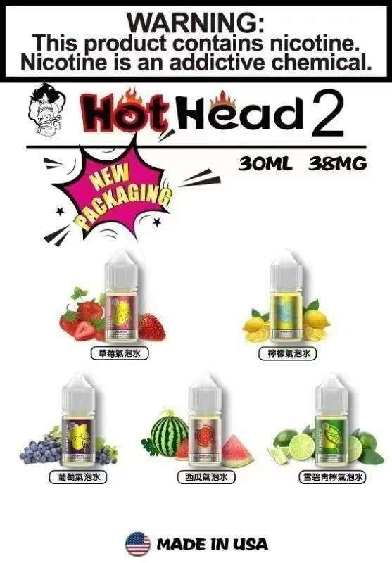 Hot Head 暴脾氣二代 氣泡水系列 煙油 30ML 38MG